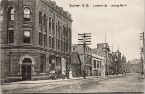 Sydney Cape Breton Nova Scotia Charlotte Street 2949 Walter Hall Postcard E86