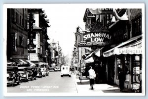 San Francisco California CA Postcard RPPC Photo China Town Grant Avenue c1940's