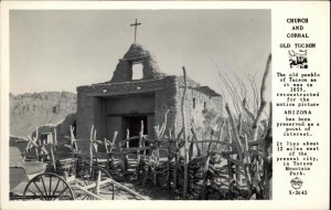 Tucson Arizona AZ Church and Corral Vintage Frashers Real Photo Postcard