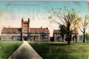 1911 James Millikan University Decatur IL Postcard