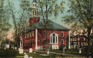 Vintage Postcard Christ Church Washington's Church Ancient Tomb Alexandria VA