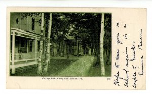 VT - Milton. Camp Rich, Cottage Row circa 1905