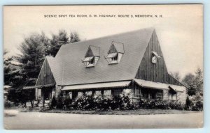 MEREDITH, New Hampshire NH ~ Roadside SCENIC SPOT TEA ROOM ca 1940s Postcard