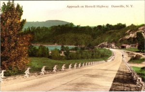 Dansville, NY New York  HORNELL HIGHWAY VILLAGE APPROACH  Hand Colored  Postcard