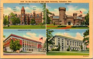 Linen Postcard Multiple Views of Capital University in Columbus, Ohio