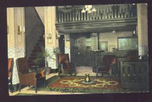 STOCKTON CALIFORNIA HOTEL CLARK INTERIOR VINTAGE ADVERTISING POSTCARD CALIF.