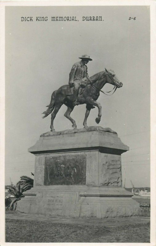 Dick King Memorial Durban South Africa Real Photo Postcard