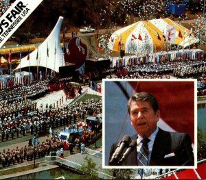 President Ronald Reagan, 1982 World's Fair, Knoxville, Tennessee, Postcard