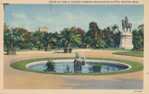 Public Garden and Washington Statue - Boston MA, Massachusetts - Linen