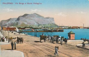 Italy Palermo via Borgo and Pellegrino mountain pier carriage