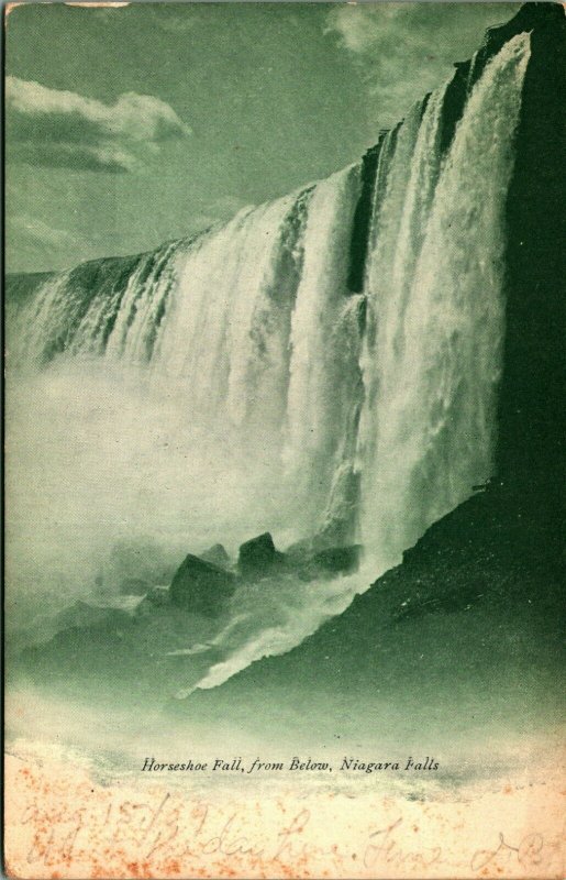 Horseshoe Falls From Below Niagara Falls New York NY UDB Postcard