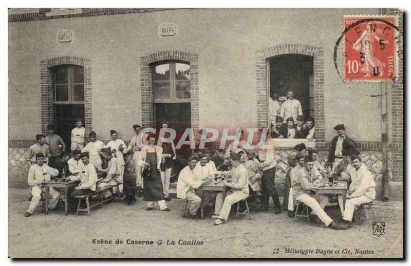 VINTAGE POSTCARD Militaria Barracks the canteen