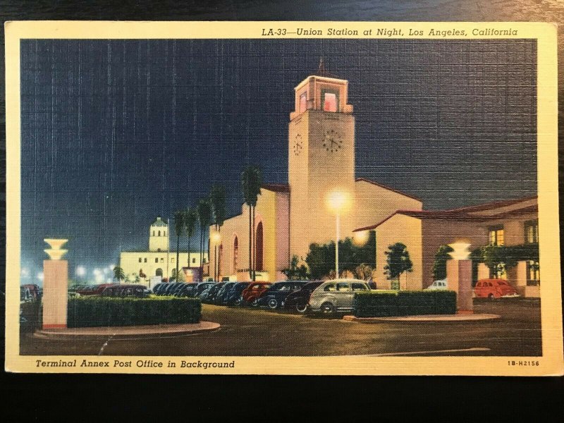 Vintage Postcard 1941 Terminal Annex Post Office Union Station Los Angeles CA