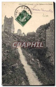 Old Postcard Crozant Creuse Chateau and Ruins