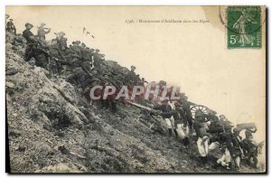 Old Postcard Militaria Alpine Corps Maneuvers d & # 39artillerie in the Alps