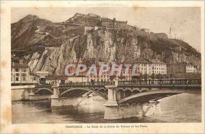 Postcard Old Bridge Grenoble Door of France and Forts