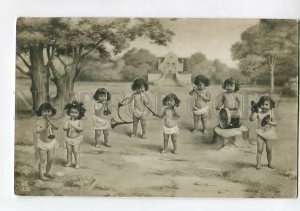 3134740 MULTIPLE BABIES Musician Orchestra PIPE DRUM old PHOTO