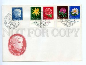 417389 Switzerland 1964 year FDC Pro Juventute Flowers set stamps FDC