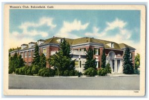 1940 Woman's Club Exterior House Bakersfield California Vintage Antique Postcard