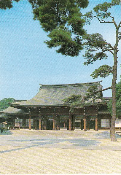 Japan Tokyo Haiden Hall Of Worship In Front Of Main Shrine