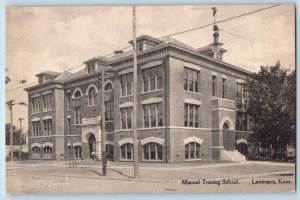 Lawrence Kansas Postcard Manual Training School Exterior Building c1940 Vintage