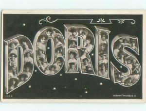 rppc c1910 Doris NAME IN BIG LETTERS WITH PRETTY GIRLS AC8798