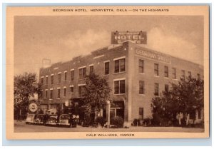 1945 Georgian Hotel Gale Williams Owner Highways Henreyetta Oklahoma OK Postcard