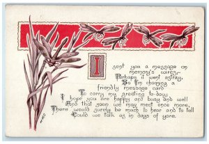 1915 Dragon Flies Friendly Message Po Great Falls Montana MT Antique Postcard