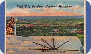 Civil War, 1947, Lookout Mountain Rock City, TN, Wallet Calendar, Old Postcard