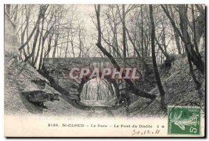 Old Postcard SAINT CLOUD The Park The Devil's Bridge