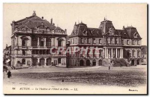 Autun Old Postcard the theater and the city & # 39hotel