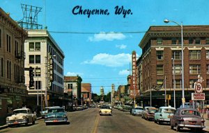 Cheyenne WY Wyoming Capitol Avenue Postcard