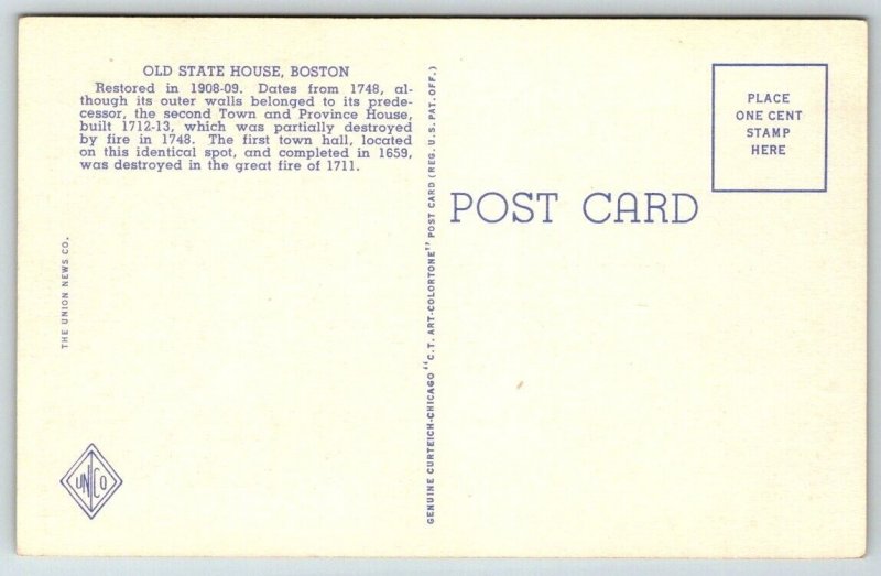 Old State House - Boston, Massachusetts  - Postcard