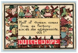 Circa 1910 Cute Dutch Kids Dope Dialect Voman Comes From Holland Postcard P16 