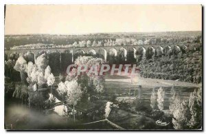 Old Postcard Lusignan Vienne Valley Panorama of Vonne The Beach and the Viaduct