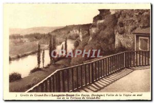 Old Postcard Laugerie Lower Cave of the Big Rock Vallee de la Vezere downstre...