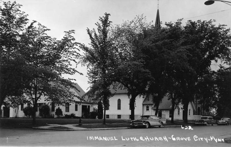 Grove City Michigan view of Immanuel Lutheran Church real photo pc Z17022