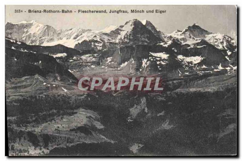 Postcard Modern Broenz Fiescherwand Rothorn Bahn und Jungfrau Monch Eiger