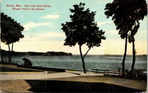 Beverly Massachusetts Burgess Point Antique Postcard PM Lynn MA Clean Cancel WOB 