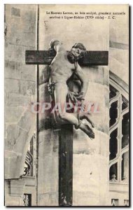 Old Postcard The Bad Thief wood carving attributed to natural size Richier