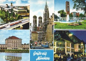 VINTAGE CONTINENTAL SIZE POSTCARD GREETINGS FROM MUNICH GERMANY