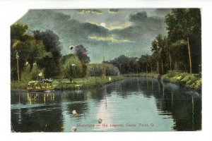 OH - Cedar Point. Moonlight on the Lagoon  (corner taped, damage)