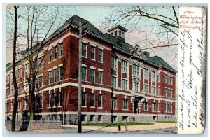 1906 Wilmington High School Exterior Roadside Wilmington Delaware DE Postcard