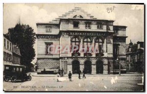 Old Postcard Beauvais The Theater Automotive