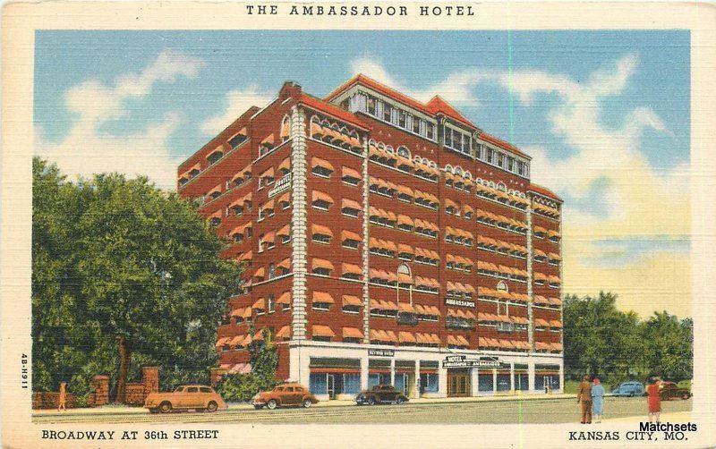 Ambassador Hotel linen CURT TEICH CO postcard 7127 KANSAS CITY MISSOURI