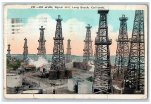 1924 Oil Wells Signal Hill Long Beach California CA Posted Vintage Postcard 