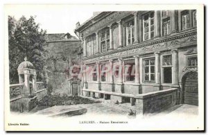 Postcard Old House Langres Renaissance
