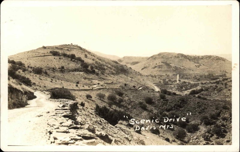 Scenic Drive in the Davis Mountains - Texas? c1930s Real Photo Postcard