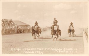 J39/ Trinidad Colorado RPPC Postcard 20s Kit Carson Round-Up Roman Race 258