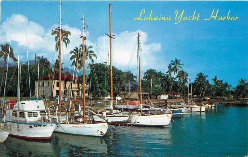 Boats 1950s Picturesque Harbor Postcard Yachts Roberts 12708